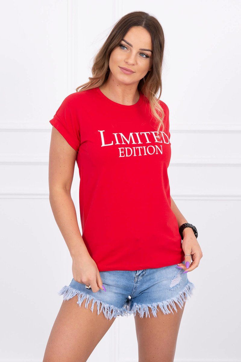 Červené dámske tričko s nadpisom